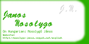 janos mosolygo business card