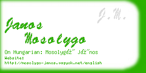 janos mosolygo business card